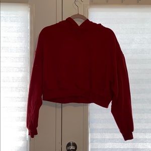Crop red hoodie